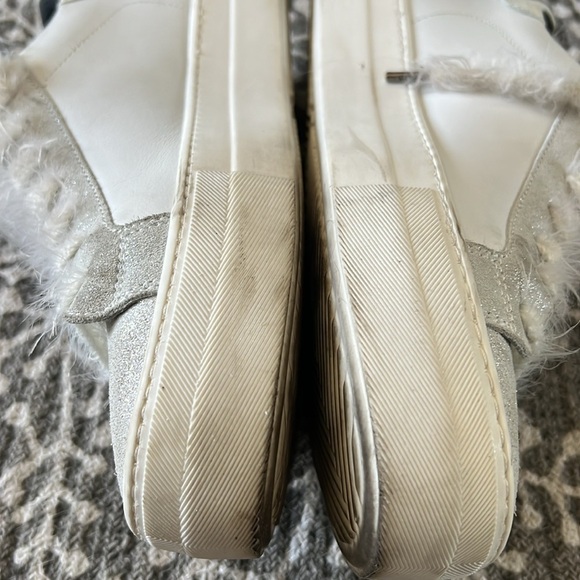 P448 Thea rainbow glitter fuzzy shoelace sneakers - Picture 5 of 11